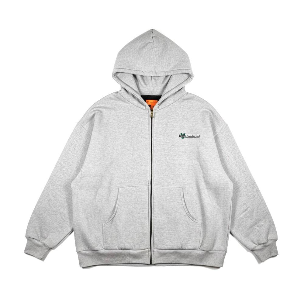 Mens Heavyweight Full Zip Hoodie Heather Gray 3XL with Removable Liner Workwear